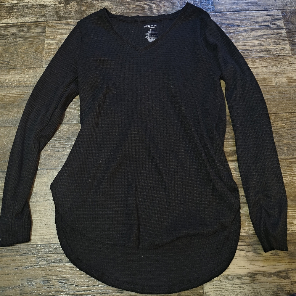Nine West Black Long Sleeve Top